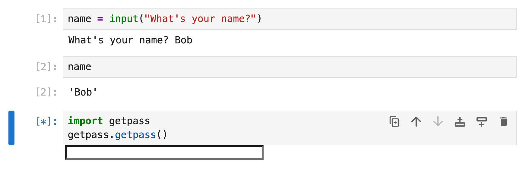 a screenshot of a notebook with an input prompt